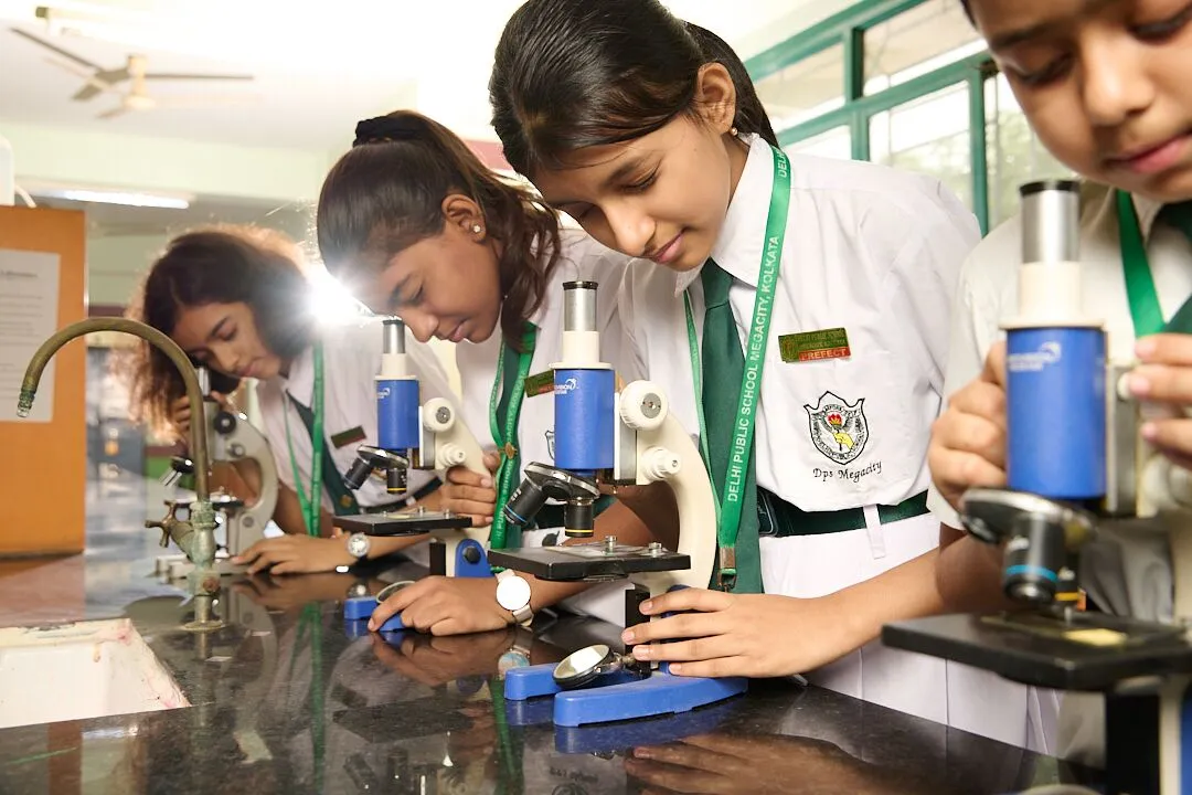 Students in science activity at DPS Megacity